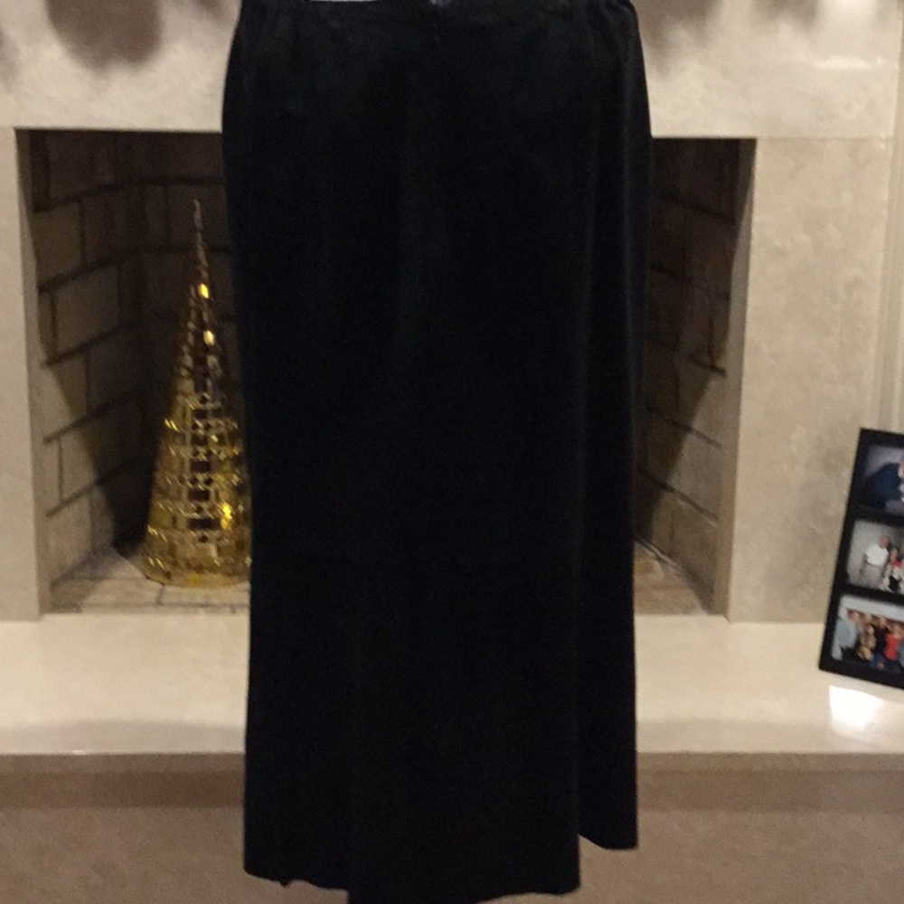 BLACK SUEDE LONG SKIRT, LIKE NEW, Chico’s Sz 2=12.